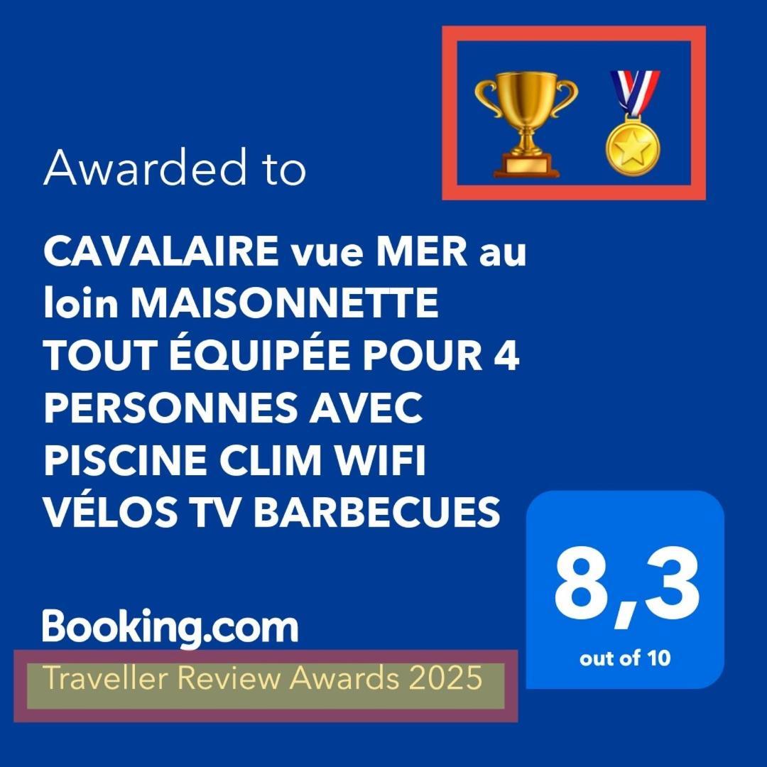 Cavalaire Vue Mer Au Loin Maisonnette Tout Equipee Pour 4 Personnes Avec Piscine Clim Wifi Velos Tv Barbecues Eksteriør billede