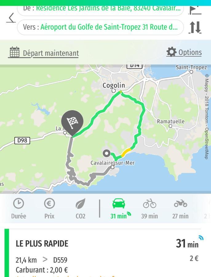 Cavalaire Vue Mer Au Loin Maisonnette Tout Equipee Pour 4 Personnes Avec Piscine Clim Wifi Velos Tv Barbecues Eksteriør billede